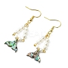 Paua Shell Dangle Earrings EJEW-JE07178-3