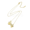 304 Stainless Steel Crystal Rhinestone Cable Chain Bowknot Pendant Necklaces for Women NJEW-C055-09G-3