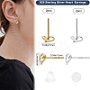 2 Pairs 2 Colors Hollow Heart Rhodium Plated 925 Sterling Silver Stud Earrings EJEW-BBC0001-32-2