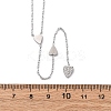 304 Stainless Steel Crystal Rhinestone Heart Lariat Necklaces NJEW-R026-10P-5