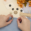 6Pcs Alloy Rhinestone Buttons BUTT-FG0001-58B-3