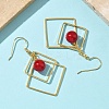 Electroplated Brass Imitation Pearl Dangle Earrings EJEW-Z129-01G-3