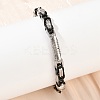 201 Stainless Steel Byzantine Chain Bracelets for Women BJEW-B143-09EBP-1