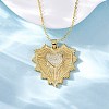Brass Micro Pave Clear Cubic Zirconia Heart Pendant Necklaces for Women LS-NJEW-S438-07C-G-1