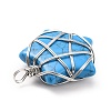 Synthetic Turquoise Pendants G-D458-07P-07-RS-3