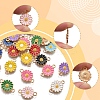 40Pcs 10 Colors Zinc Alloy Enamel Sunflower Connector Charms ENAM-FS0002-43-2