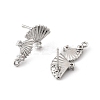 Brass Micro Pave Cubic Zirconia Stud Earring Findings LS-KK-K371-44P-2