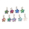 9Pcs Glass Beads Pendants PALLOY-JF03024-1