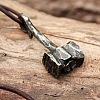 Alloy Viking Hammer Pendant Imitation Leather Cord Necklaces for Men FS-WGE3E04-01-3