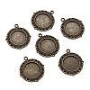 Tibetan Style Alloy Pendant Cabochon Settings X-TIBE-T003-08AB-NR-1