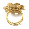 Ion Plating(IP) 304 Stainless Steel Flower Open Cuff Rings for Women RJEW-Z053-11G-3