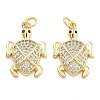 Brass Pave Clear Cubic Zirconia Pendants KK-U009-12M-G-1