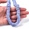 Flat Round Handmade Polymer Clay Beads CLAY-R067-12mm-32-6