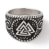 Viking 304 Stainless Steel Valknut Rings RJEW-U005-17A-AS-2