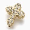 Brass Micro Pave Cubic Zirconia Beads ZIRC-E152-10G-RS-1