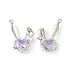 Brass Micro Pave Cubic Zirconia Pendants KK-L208-05P-03-1