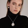 24Pcs 6 Styles Natural Mixed Gemstone European Dangle Charms PALLOY-AR0001-36-7