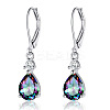 Brass Cubic Zirconia Dangle Earrings FS-WG32116-06-1