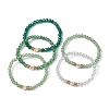 5Pcs Glass & Brass & Acrylic Beaded Stretch Bracelets Set BJEW-JB09677-04-4