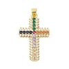 Rack Plating Brass Micro Pave Cubic Zirconia Pendants KK-S380-39C-G-1