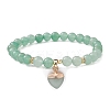 Natural Green Aventurine Round Beaded Stretch Bracelets BJEW-JB09727-05-1