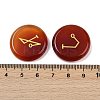 4Pcs 4 Styles Natural Carnelian Flat Round with Angels Symbol Display Decorations G-R007-01A-3
