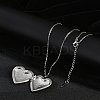 Anti-Tarnish 304 Stainless Steel Heart Locket Pendant Cable Chain Necklaces for Women LS-NJEW-M050-04C-P-2