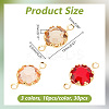 30Pcs 3 Colors Eco-Friendly Brass Glass Connector Charms KK-AR0003-99-2