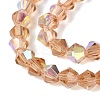 AB Color Plated Transparent Glass Beads Strands GLAA-G127-01-02G-4