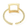 Rack Plating Brass Micro Pave Clear Cubic Zirconia Cuff Rings RJEW-C043-03G-3