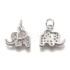 Brass Micro Pave Clear Cubic Zirconia Charms ZIRC-C020-35P-2