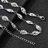 304 Stainless Steel Ladybug Link Chain Necklaces for Women Men NJEW-K249-21B-P-3