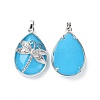 Dyed Natural White Jade Pendants G-G900-01P-18-2