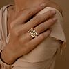 Brass Micro Pave Cubic Zirconia Finger Rings FS-WG6545E-34-1