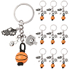 20Pcs Alloy & Wood Keychain KEYC-SC0001-59B-1
