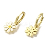 Rack Plating Flower Brass Hoop Earrings EJEW-H016-27G-01-2