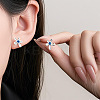 Zinc Alloy Rhinestone Stud Earrings for Women WGBF331-01-3