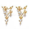 Brass Micro Pave Clear Cubic Zirconia Peg Bails Chandelier Component Links KK-S356-328-NF-1
