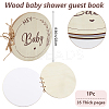 Round with Word Hey Baby Wood Baby Shower Guest Book Alternatives for Boy or Girl DIY-WH20002-58B-2