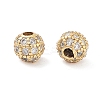 Round Brass Micro Pave Cubic Zirconia Beads ZIRC-N016-01G-4MM-2