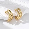 Rack Plating Brass Criss Cross Cuff Earrings EJEW-H099-11G-1