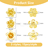 45Pcs 3 Styles Brass Beads KK-DC0004-72-2