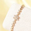 Brass Micro Pave Cubic Zirconia Link Chain Bracelets KK-R217-48G-2