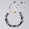 Adjustable Retro Boho Vintage Square Dyed Natural Imperial Jasper Braided Bead Bracelets for Women Men RP7679-7-1