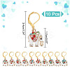 10Pcs Alloy Rhinestone Pendant Stitch Markers HJEW-NB00049-2