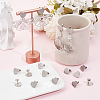 48Pcs 6 Styles Textured Heart 304 Stainless Steel Stud Earring Findings STAS-SP0001-48-4