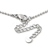 304 Stainless Steel Cubic Zirconia Teardrop & Flat Round Bib Ball Chain Necklaces for Women NJEW-F328-11P-01-3