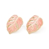 Ion Plating(IP) 304 Stainless Steel Leaf Stud Earrings EJEW-Z068-37G-01-6
