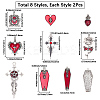 16Pcs 8 Styles Hallowmas Alloy Enamel Pendants ENAM-SC0007-39-2