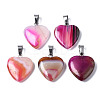 Natural Banded Agate/Striped Agate Pendants X-G-T122-24A-2
